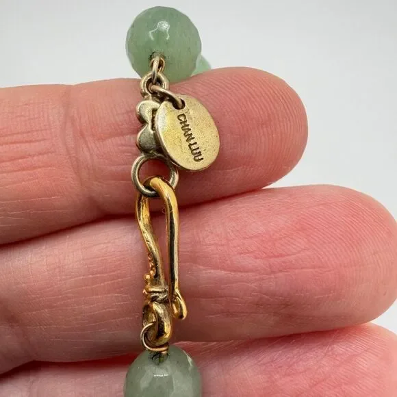 16" Chan Luu faceted 8mm, jadeite jade and gold over sterling silver necklace! - Picture 7 of 14